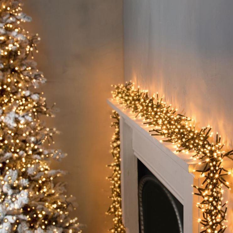 3000 Vintage Gold Multi Action LED Cluster Lights with Timer