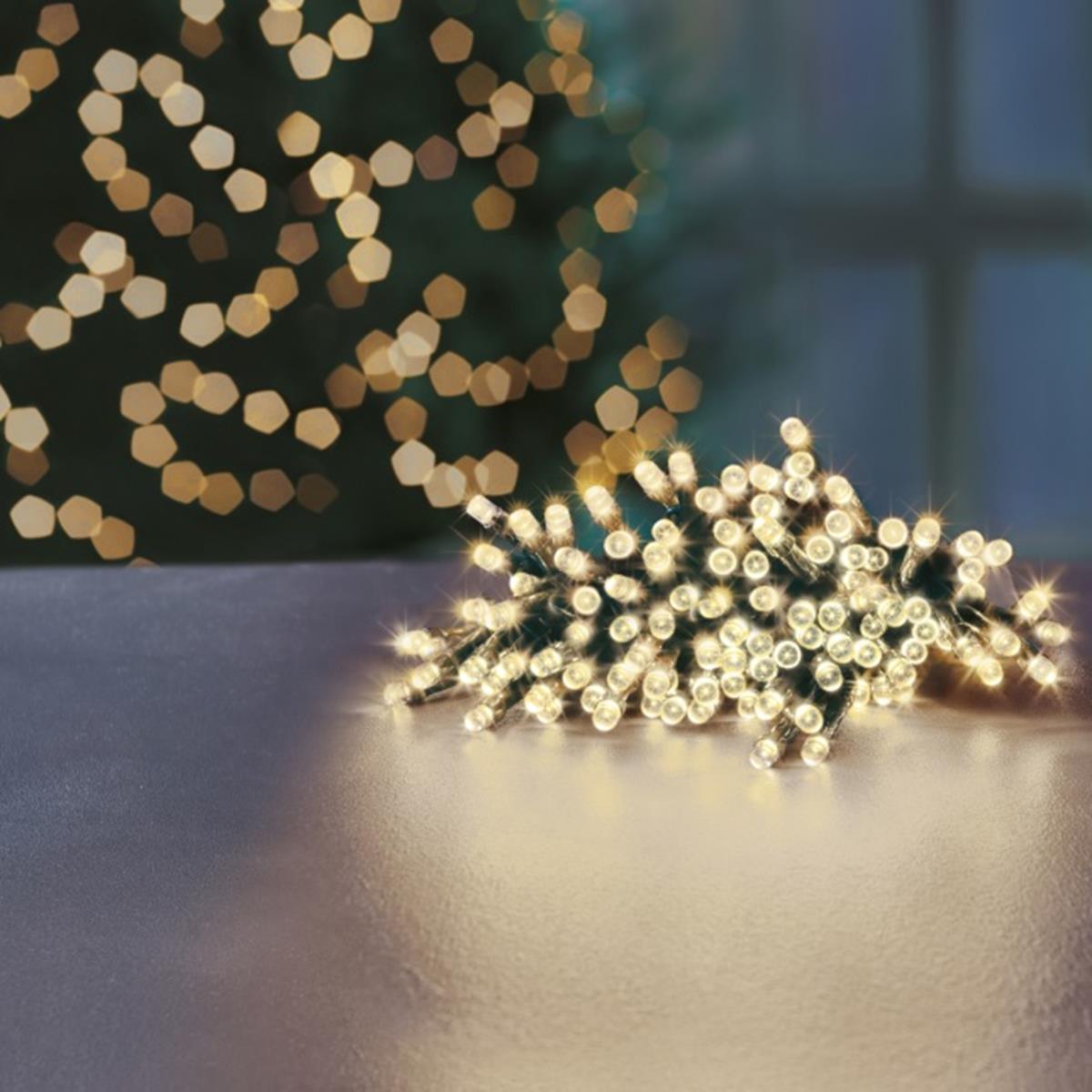 50 Warm White Multi Action Battery Powered LED Lights with Timer