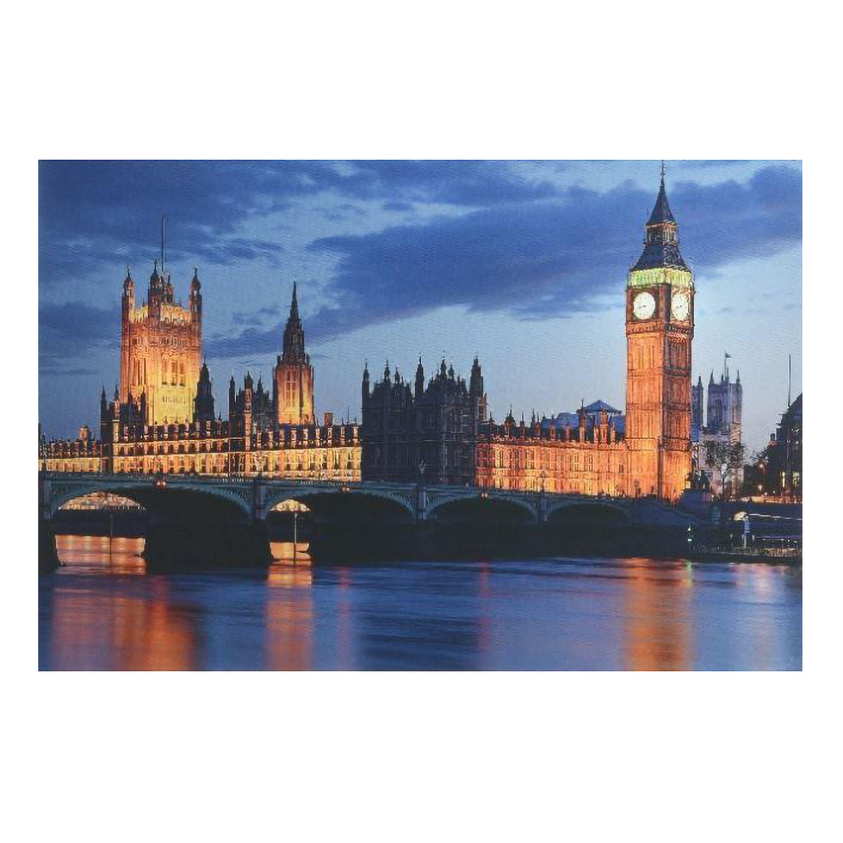 Westminster at Night London Scene Lit Indoor Wall Canvas