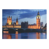 Westminster at Night London Scene Lit Indoor Wall Canvas
